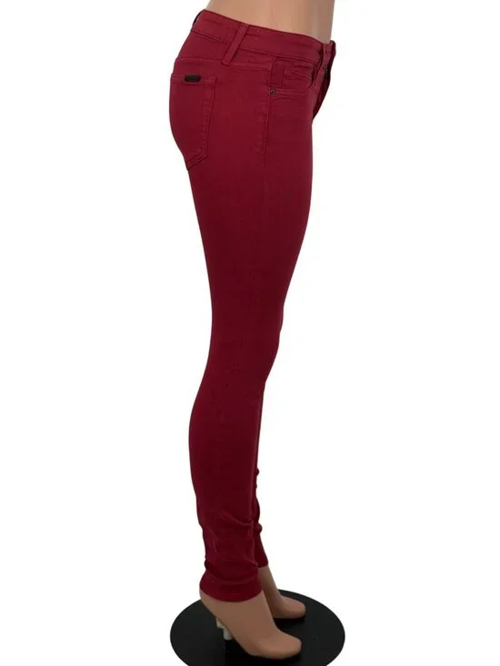 VTG Joes Jeans Burgundy Mid-Rise Skinny Jeggings| Indie Sleaze Tumblr Soft Modal - Picture 13 of 16